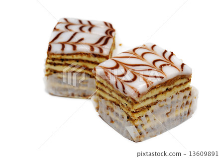 Two cakes isolated 13609891