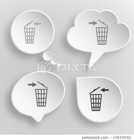 Recycling bin. White flat vector buttons on gray background. Recycling bin. White flat vector buttons on gray background. 13610592