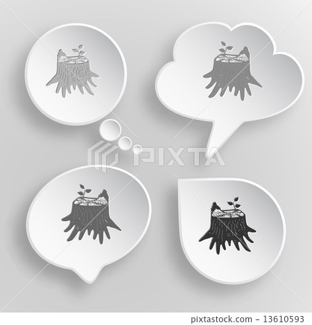 Stub. White flat vector buttons on gray background. Stub. White flat vector buttons on gray background. 13610593