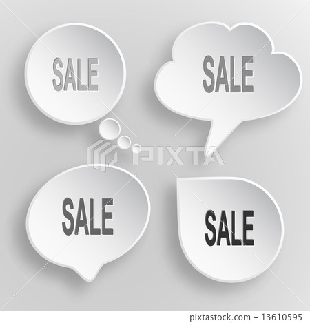 Sale. White flat vector buttons on gray background. Sale. White flat vector buttons on gray background. 13610595