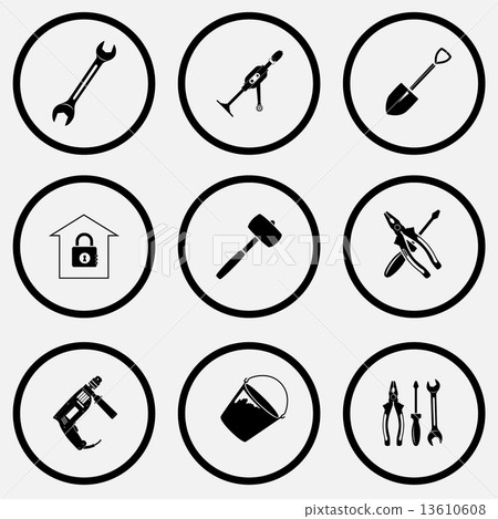 spanner, hand drill, spade, bank, mallet, screwdriver and combin spanner, hand drill, spade, bank, mallet, screwdriver and combin 13610608