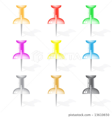 3d push pin icons - Stock Illustration [13610650] - PIXTA