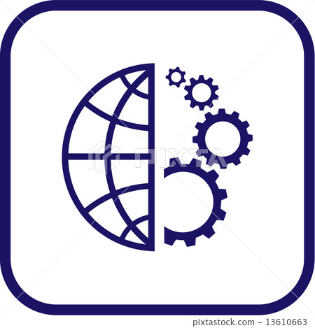 Vector globe and gear icon - Stock Illustration [13610663] - PIXTA