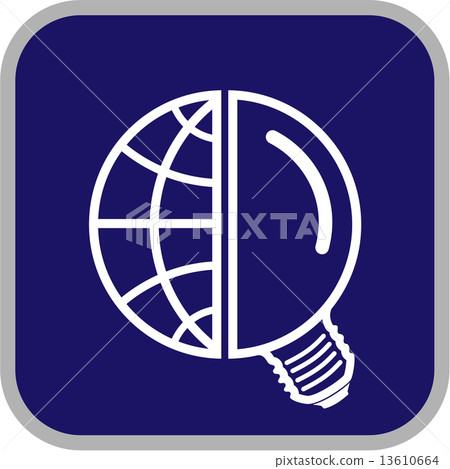 Vector globe and lamp icon 13610664