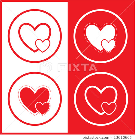 Vector careful heart icons Vector careful heart icons 13610665