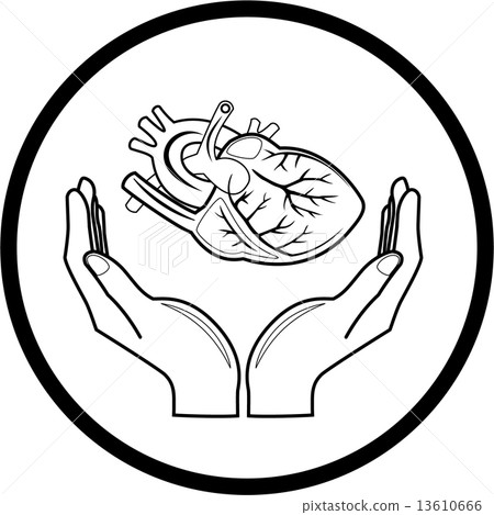 Medical icon. Protection of heart. 13610666