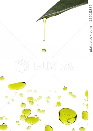 Beauty Treatment. Olive Oil Drops Isolated on White 13610885