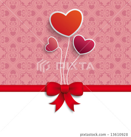 Valentines Day Hearts Red Ribbon Valentines Day Hearts Red Ribbon 13610928