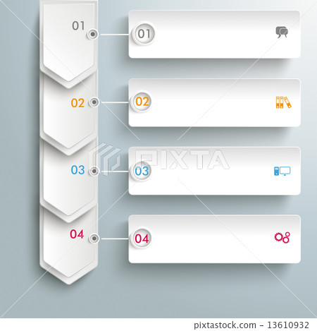 Infographic 4 Steps White Arrows Banners PiAd 13610932