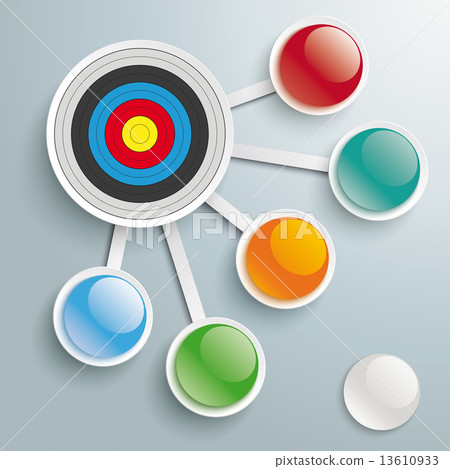 Infographic Target 5 Connected Buttons PiAd Infographic Target 5 Connected Buttons PiAd 13610933