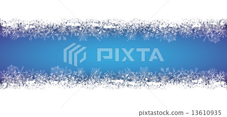 Long Blue Christmas Card Snowflakes 13610935