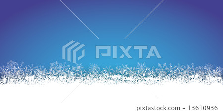 Long Blue Christmas Card Snowflakes 13610936