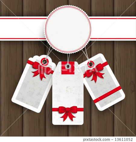 White Emblem Christmas Price Stickers Wood PiAd 13611052