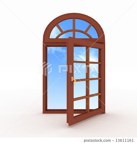 3d closed plastic window on white background 13611161