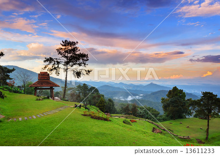 Sunset at hight mountains 13611233