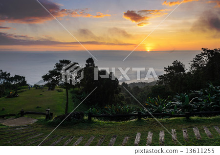 Colorful sunrise above the clouds Colorful sunrise above the clouds 13611255