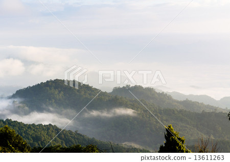 Landscape of cloud above cordillera in the morning 13611263