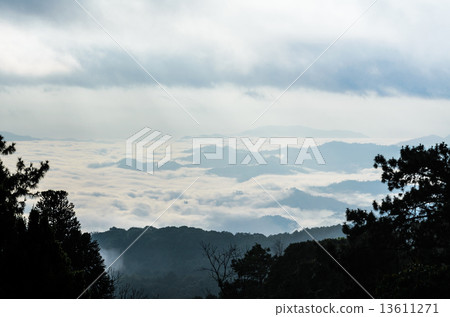 Landscape of cloud above cordillera in the morning 13611271