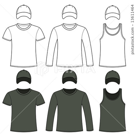 Singlet, T-shirt, Long-sleeved T-shirt and Cap template Singlet, T-shirt, Long-sleeved T-shirt and Cap template 13611464