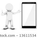 Little 3D Man with Smartphone 13611534