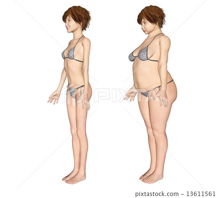  Real 3D CG illustration material before and after dieting 13611561