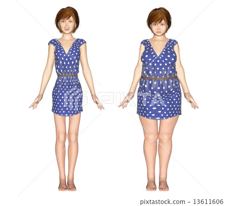  Real 3D CG illustration material before and after dieting 13611606