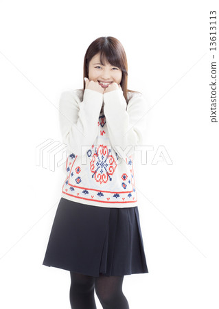 A cute girl in a white sweater A cute girl in a white sweater 13613113