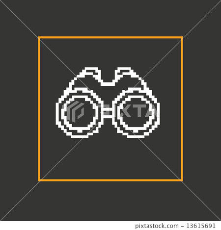 Simple style binoculars pixel icon. Vector Design Simple style binoculars pixel icon. Vector Design 13615691