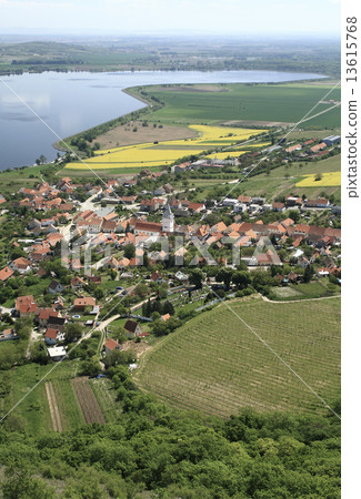 The Nove Mlyny Dam and Village of Pavlov 13615768