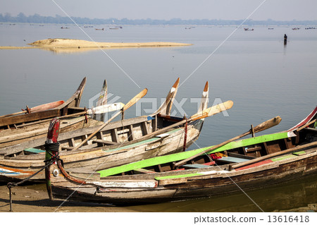 Myanmar. boats on the lake Myanmar. boats on the lake 13616418