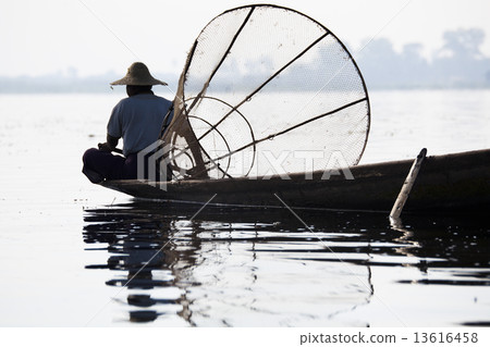 Myanmar, Inle lake, fishing Myanmar, Inle lake, fishing 13616458