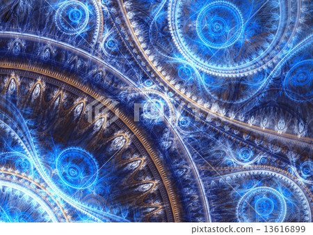 Abstract blue fractal backround 13616899