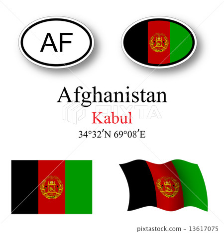 afghanistan flags and icons set afghanistan flags and icons set 13617075