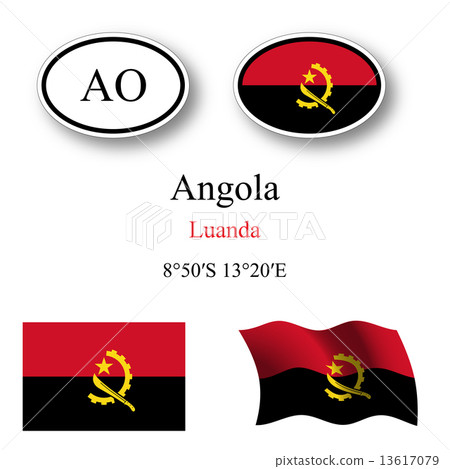 angola flags and icons set angola flags and icons set 13617079