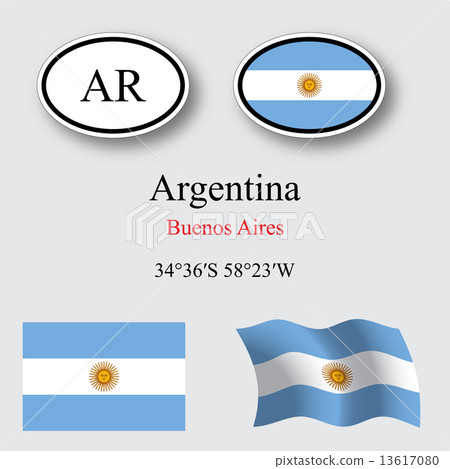 argentina flags and icons set 13617080