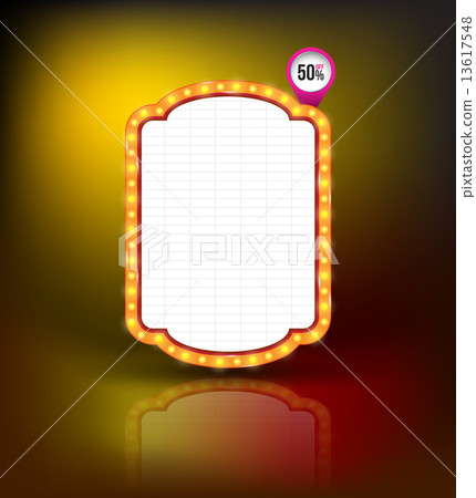 Brightly glowing retro banner. Brightly glowing retro banner. 13617548