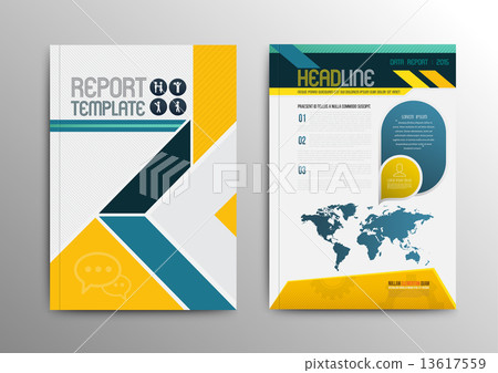 Vector brochure template design with world map. Vector brochure template design with world map. 13617559