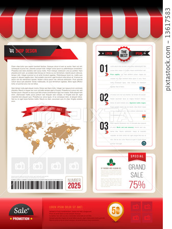 Vector brochure template design shop style.  13617583