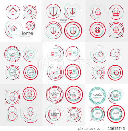 Thin line neat design large logo collection 13617743