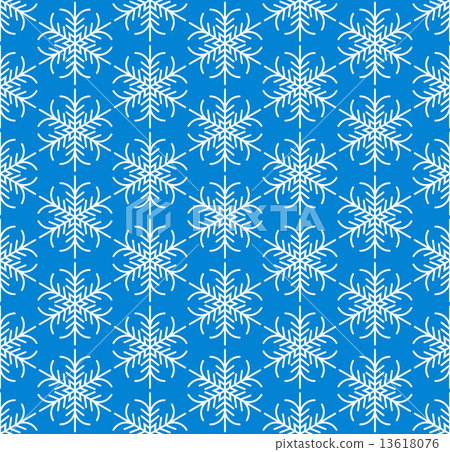 Blue seamless snowflake pattern - Stock Illustration [13618076] - PIXTA