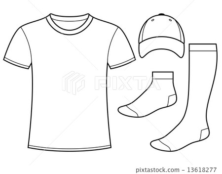 T-shirt, Cap and Socks template T-shirt, Cap and Socks template 13618277