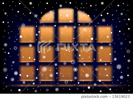 snow night extra large window 13619023