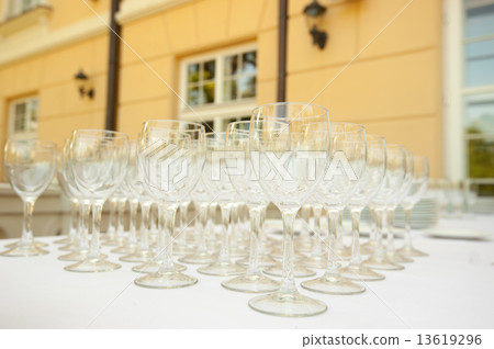 Wine glasses on table uotdoor Wine glasses on table uotdoor 13619296
