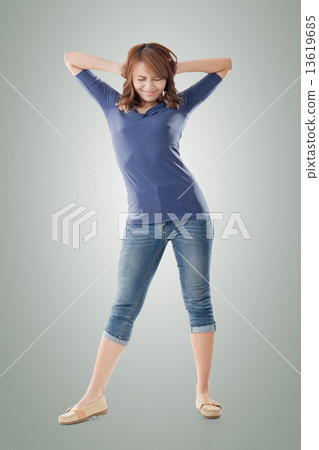 Excited Asian young girl 13619685