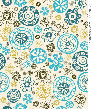 Retro floral seamless background  13620126