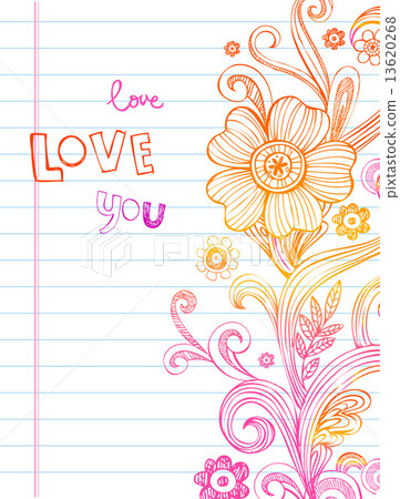 Hand-Drawn Sketch floral composition. Hand-Drawn Sketch floral composition. 13620268