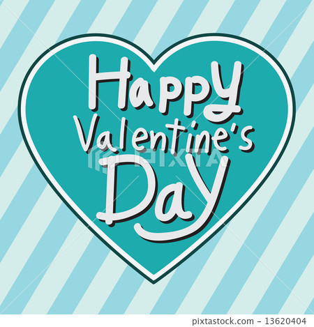 Happy Valentine's Day lettering Greeting Card with heart , vecto 13620404