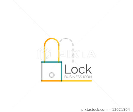 Line minimal design logo lock 13621504