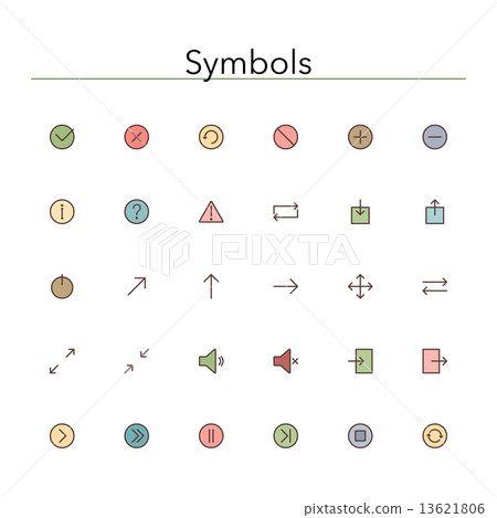 Symbols Colored Line Icons Symbols Colored Line Icons 13621806