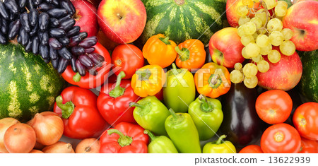 Collection of fruit and vegetables 13622939